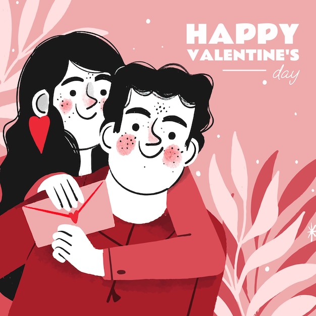 Vecteur illustration de la saint-valentin dessinée à la main