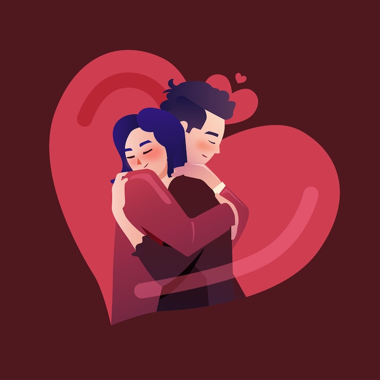Vecteur illustration de saint valentin jour câlin