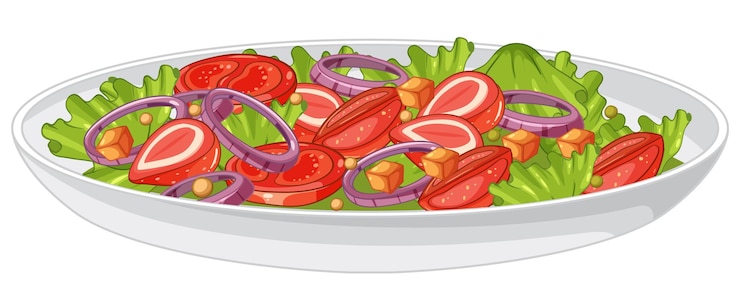 Vecteur illustration d'une salade de légumes frais