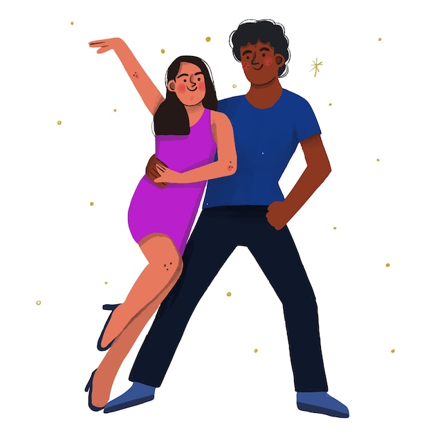 Illustration de salsa design plat dessiné à la main