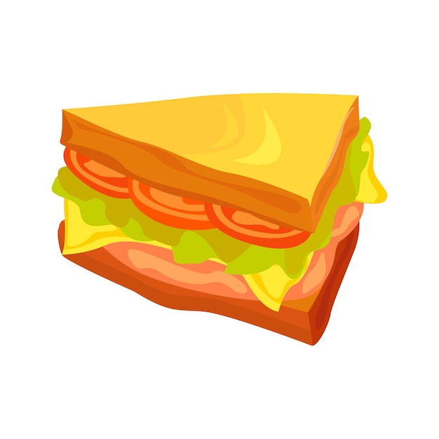 Vecteur illustration de sandwich en vecteur modifiable de style dessin animé couleur