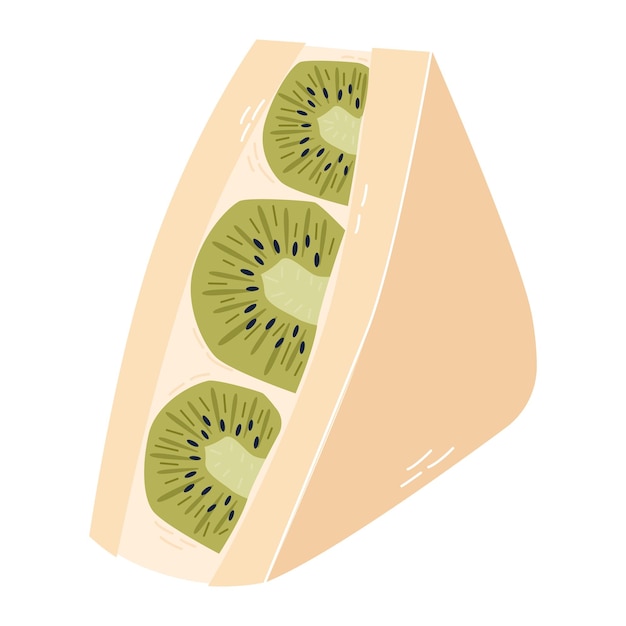 Illustration Des Sandwichs Aux Fruits Japonais Dans Le Style Des Dessins Animés Pour Les Cafés Restauran Sando