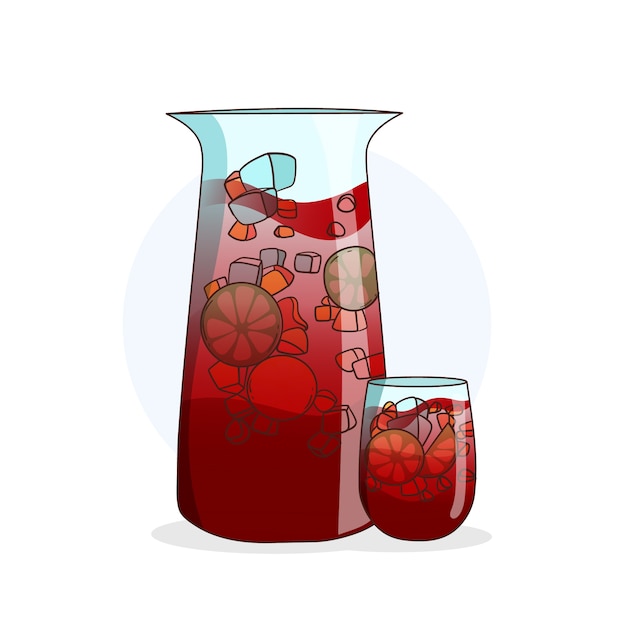 Illustration De Sangria Rafraîchissante Dessinée à La Main