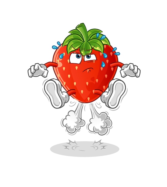 Illustration De Saut De Pet De Fraise. Vecteur De Caractère