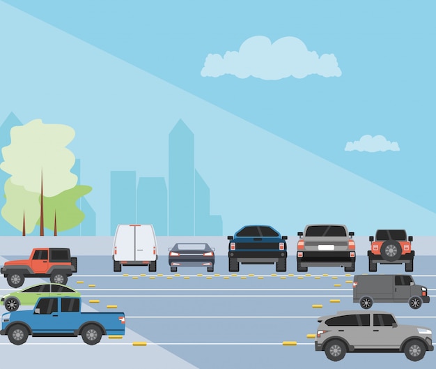 Illustration de la scène urbaine de la zone de stationnement