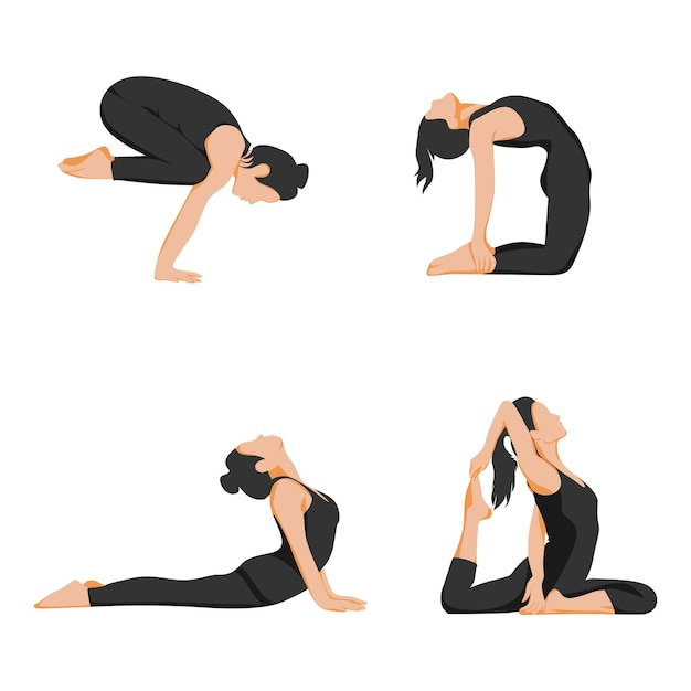 illustration scénographie de femme faisant du yoga