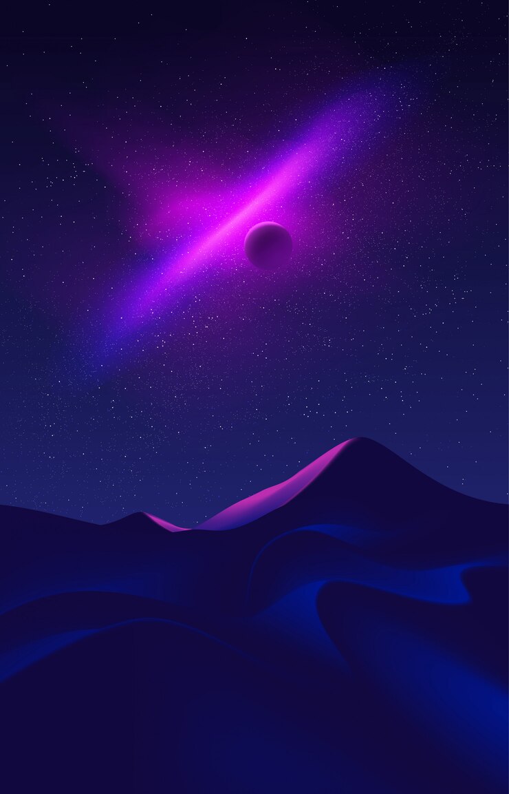 Illustration de science-fiction de l'art du désert pendant la nuit