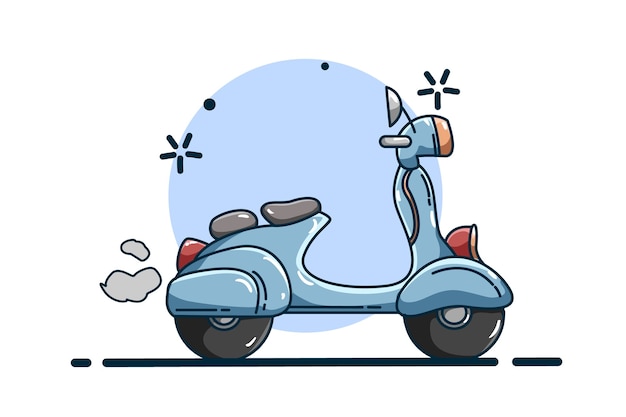 Vecteur illustration de scooter bleu