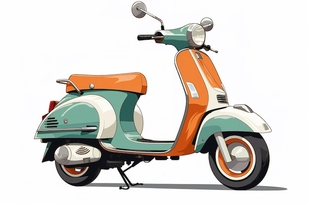 Vecteur illustration de scooter en couleur sur blanc