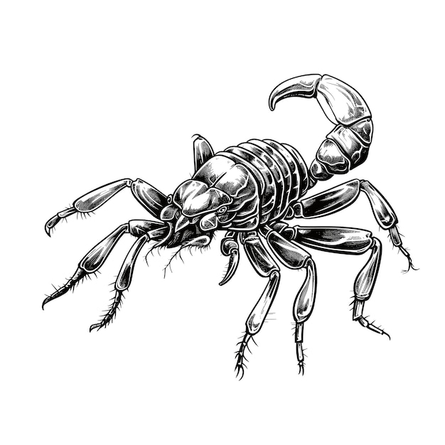 Vecteur illustration de scorpion dessinée à la main