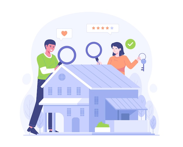 Illustration de la sélection des maisons et du vecteur de recherche