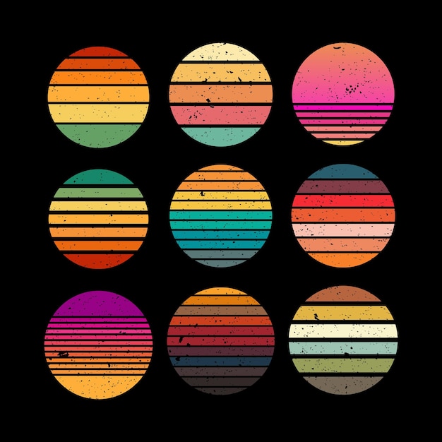 Illustration d'une série de grunge vintage rétro