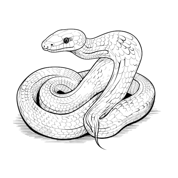 Vecteur illustration de serpent de maïs croquis dessiné à la main