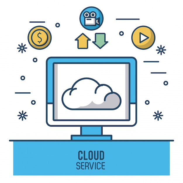 Illustration de service informatique en nuage