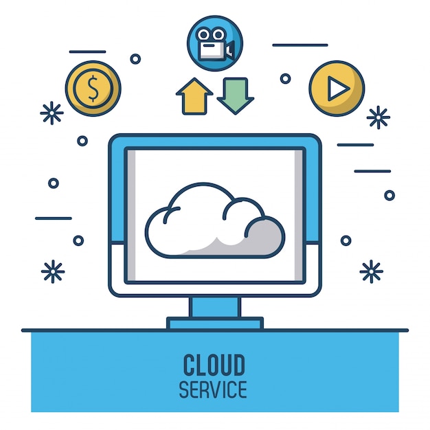 Illustration De Service Informatique En Nuage