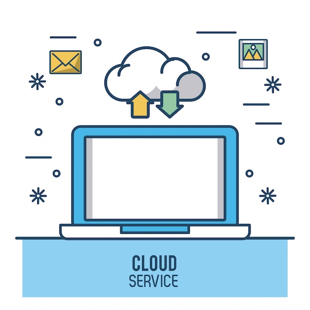 Illustration de service informatique en nuage