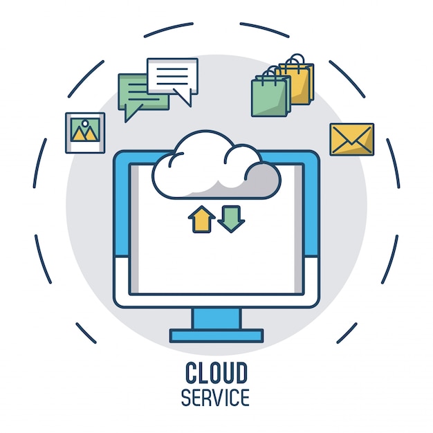 Illustration De Service Informatique En Nuage