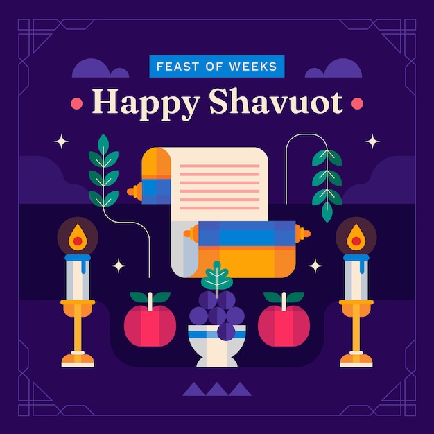 Vecteur illustration de shavuot plat