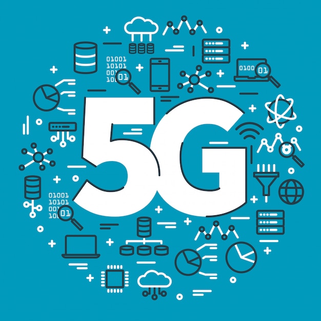 Illustration de signe 5G.