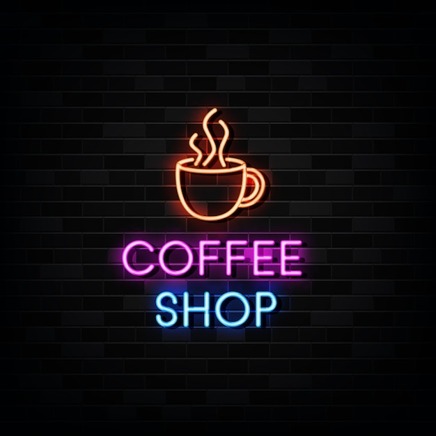 Illustration de signe au néon de café