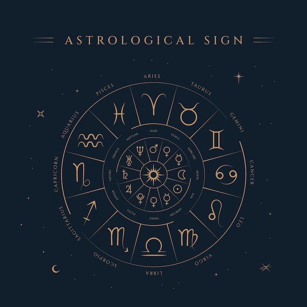 Illustration Des Signes Du Zodiaque Astrologique