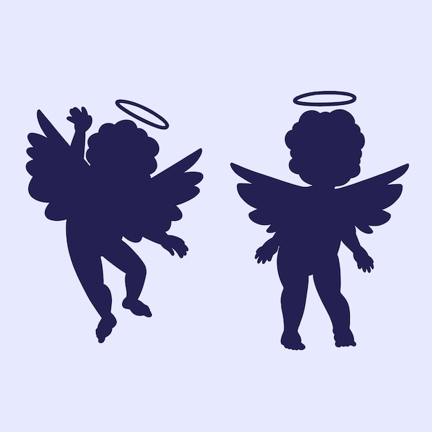 Illustration de la silhouette d'un ange dessinée à la main