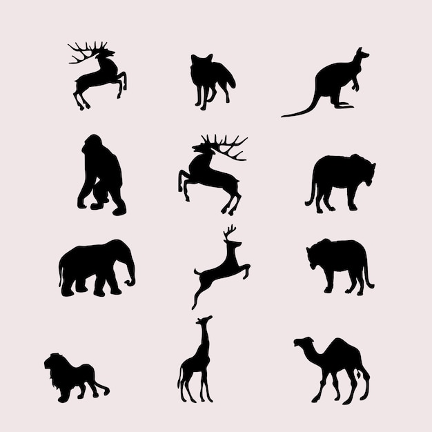 Vecteur illustration de la silhouette des animaux de conception vectorielle