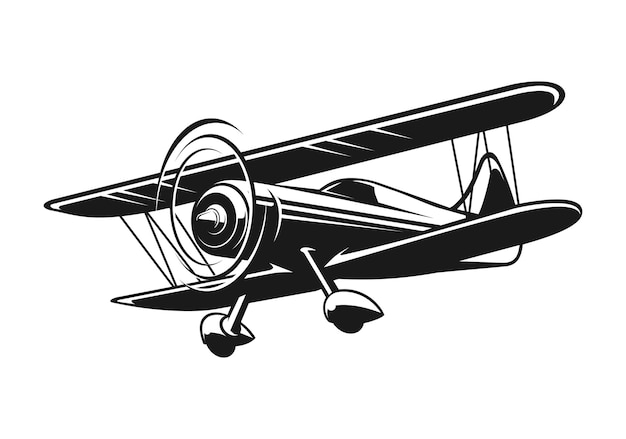 illustration de silhouette d & # 39; avion en noir et blanc