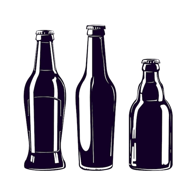 Vecteur illustration de silhouette de bière plate