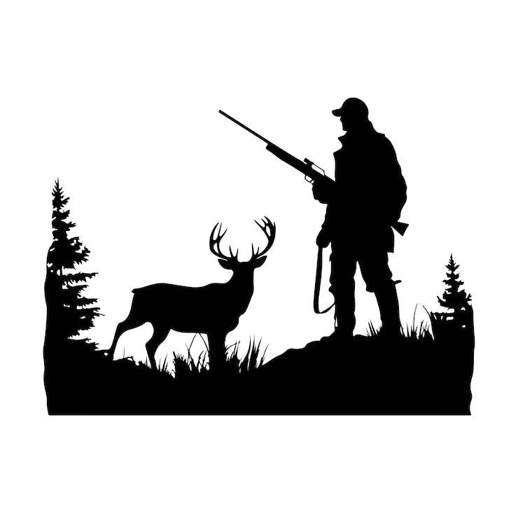 Vecteur illustration de silhouette de chasse