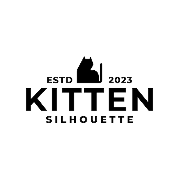 Vecteur illustration de silhouette de chat pour logo logo de chat pour toute entreprise liée aux animaux de compagnie ou aux chats