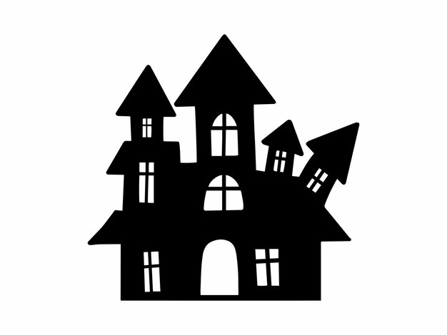 Vecteur illustration de la silhouette du château d'halloween