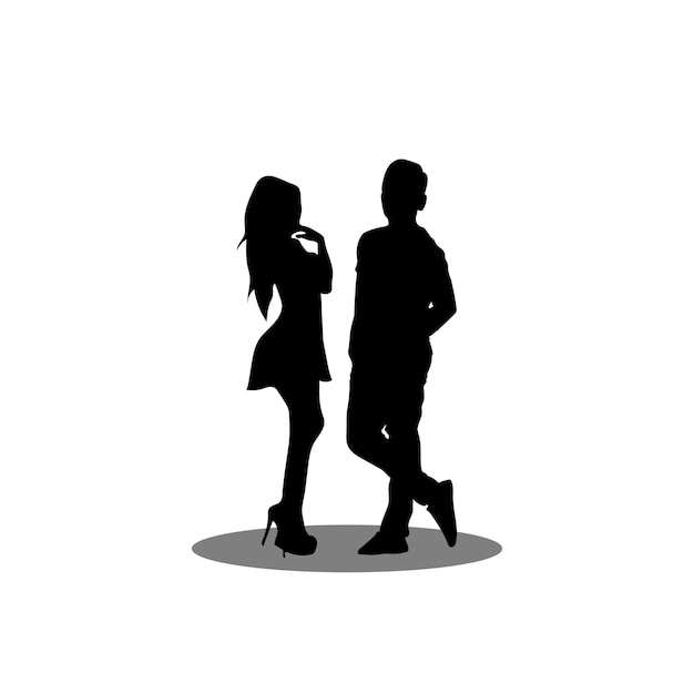 Illustration De La Silhouette Du Couple