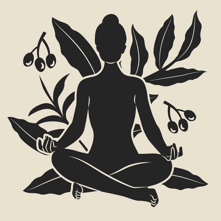 Vecteur illustration de la silhouette du yoga d'une femme simple et élégante