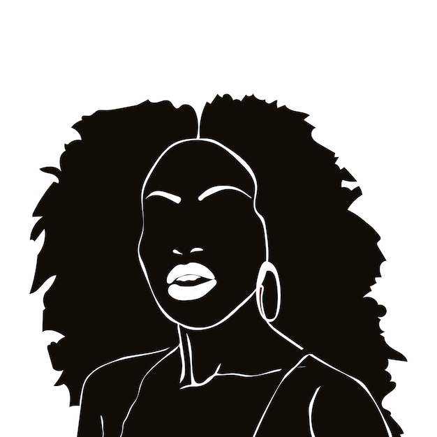 Vecteur illustration de silhouette de femme noire