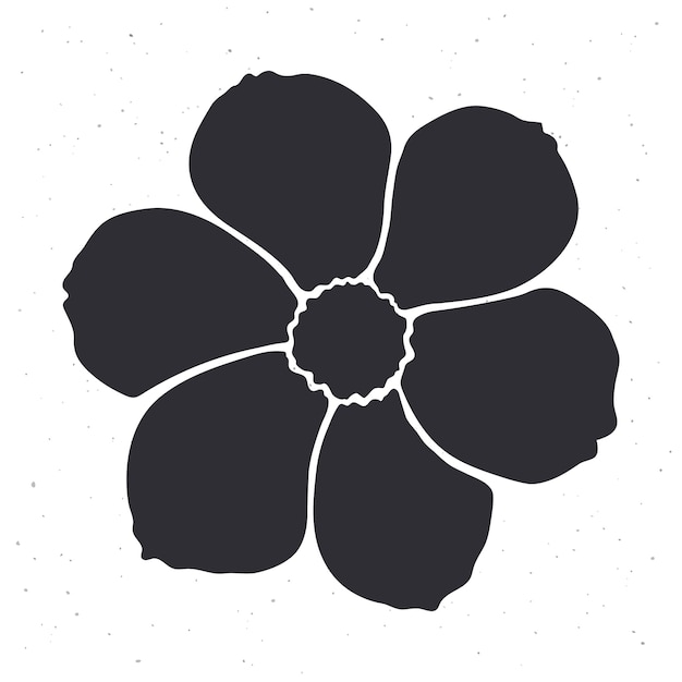 Illustration De Silhouette De Fleur Ne M'oublie Pas