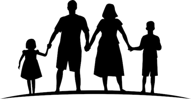 Vecteur illustration de silhouette d'icône de vecteur de famille