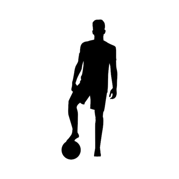 Vecteur illustration de silhouette de joueur de football design plat vectoriel