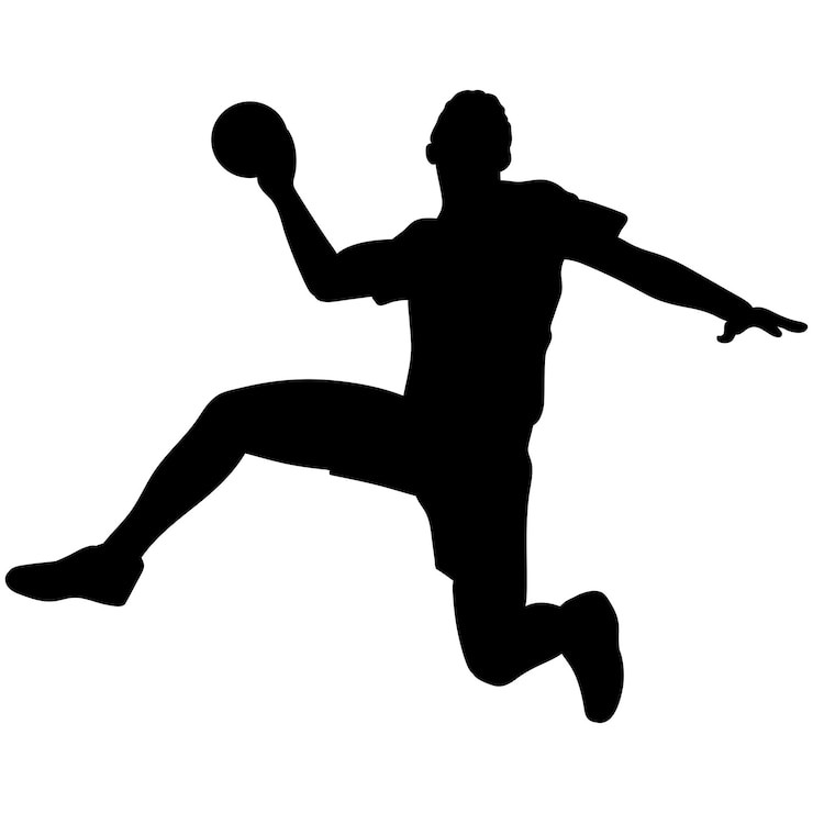 Vecteur illustration de silhouette de joueur de handball
