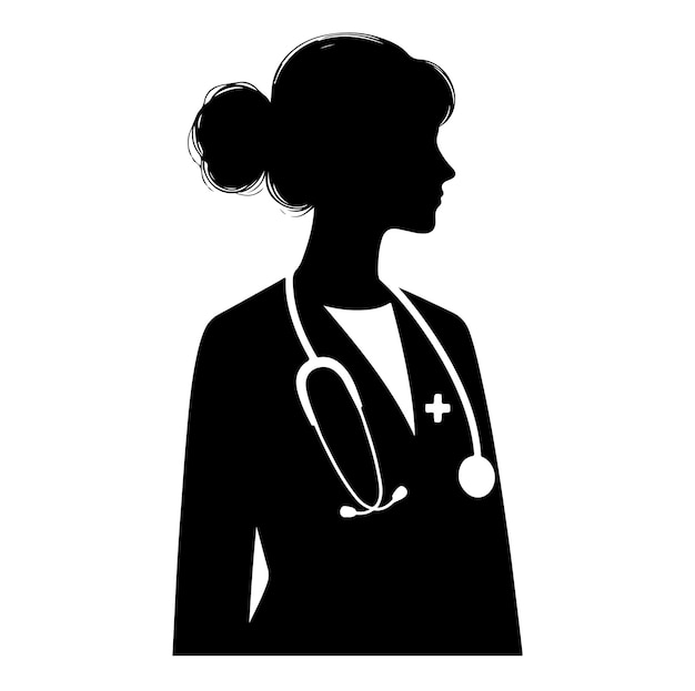 Vecteur illustration de la silhouette d'une médecin