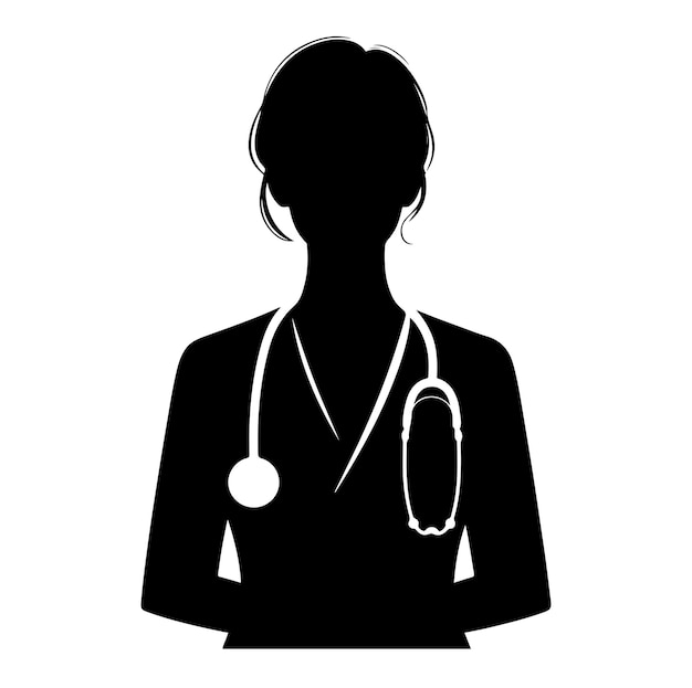 Vecteur illustration de la silhouette d'une médecin