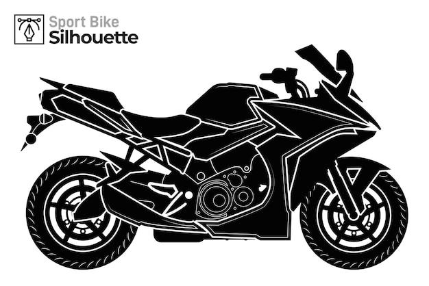 Illustration De Silhouette De Moto De Course Isolée