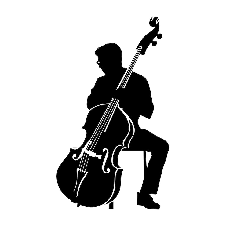 Vecteur illustration de la silhouette d'un musicien