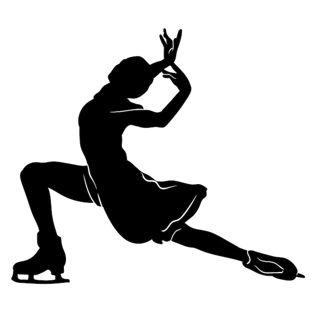 Vecteur illustration de silhouette de patinage artistique