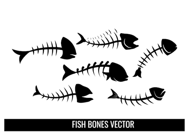 Illustration De Silhouette De Poisson Osseux Vecteur