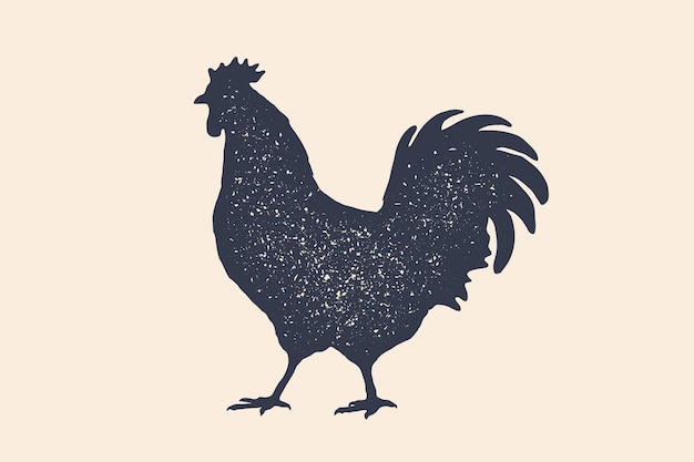 Illustration De Silhouette De Poulet Dessiné à La Main