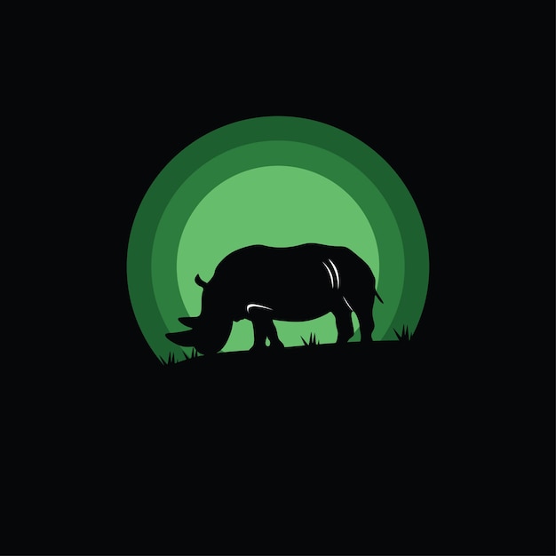 Illustration De Silhouette De Rhinocéros
