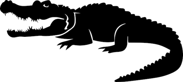 Vecteur illustration de silhouette vecteur alligator