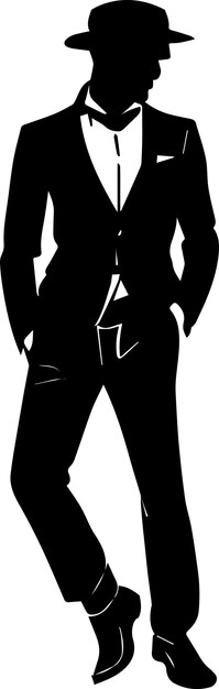 Vecteur illustration de silhouette vecteur homme élégant 16