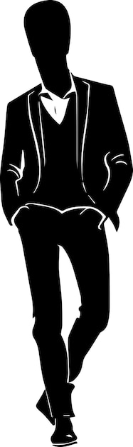 Illustration de silhouette vecteur homme élégant 2